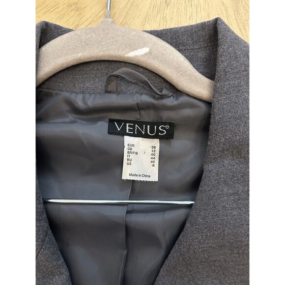 VTG Venus Gray Double Breasted Tuxedo Dress Coat 90s Airline Stewardess Preppy 6 - Picture 7 of 10